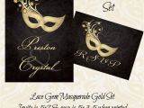 Gems Wedding Invitations Lace Gem Masquerade Gold Wedding Invitation by