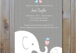 Gender Neutral Elephant Baby Shower Invitations Elephant Baby Shower Invitation Little Peanut Elephant