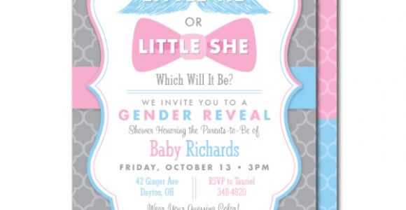 Gender Reveal Baby Shower Invitation Wording Gender Reveal Baby Shower Invitations