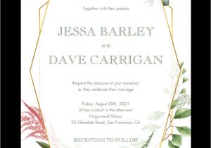 Geometric Wedding Invitation Template Botanical Wedding Invitation Template with Geometric Frame
