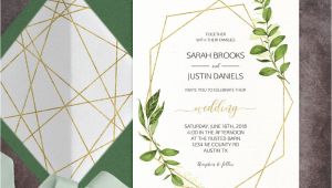 Geometric Wedding Invitation Template Geometric Wedding Invitation Printable Green Wedding