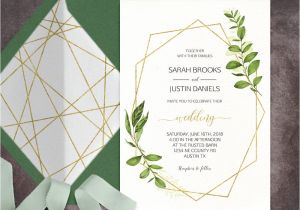 Geometric Wedding Invitation Template Geometric Wedding Invitation Printable Green Wedding
