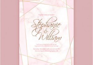 Geometric Wedding Invitation Template Wedding Invitation Template with Marble Background and
