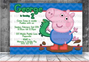 George Pig Birthday Party Invitations George Pig Dinosaur Invitation Peppa Pig by