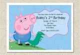 George Pig Birthday Party Invitations Personalised George and Dinosaur Peppa Pig Party Birthday