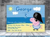 George Pig Party Invitations George Pig Pirate Invitation Peppa Pig