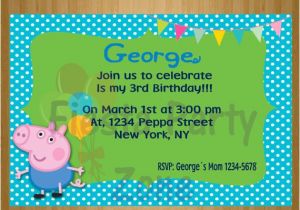 George Pig Party Invitations Items Similar to George the Pig George the Pig