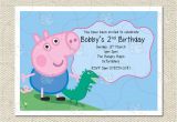 George Pig Party Invitations Personalised George and Dinosaur Peppa Pig Party Birthday