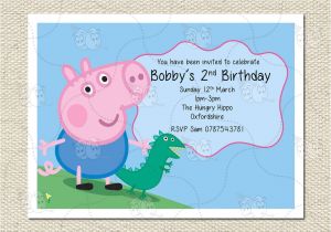 George Pig Party Invitations Personalised George and Dinosaur Peppa Pig Party Birthday