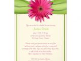 Gerbera Daisy Bridal Shower Invitations Green Pink Gerbera Daisy Bridal Shower Invitation
