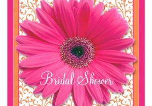 Gerbera Daisy Bridal Shower Invitations Pink orange Gerbera Daisy Bridal Shower Invitation