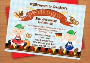 German Party Invitation Personalized German Oktoberfest 1st Birthday Invitation Diy