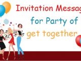 Get together Party Invitation Message Invitation Messages for Party Of to Her