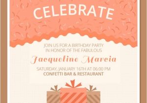 Gift Card Party Invitations Birthday Invitation Card with Gift Boxes Vector Free