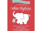 Gift Card Party Invitations White Elephant Gift Exchange Holiday Party Invitation Card