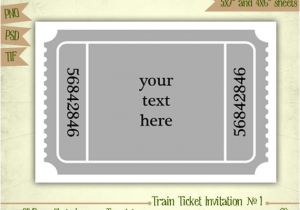 Gimp Birthday Invitation Template Train Ticket Invitation N1 Digital Collage Sheet Layered