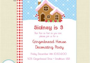 Gingerbread Birthday Invitations Gingerbread House Birthday Party Invitation Gingerbread
