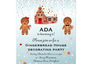 Gingerbread Birthday Invitations Gingerbread House Decorating Birthday Invitation