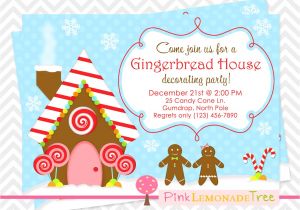 Gingerbread Birthday Invitations Gingerbread House Decorating Party Invitation by
