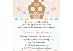 Gingerbread Birthday Invitations Pink Gingerbread House Birthday Party Invitations