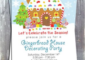 Gingerbread House Birthday Party Invitations Gingerbread House Decoration Party Invitation E File