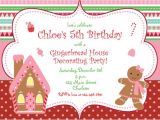 Gingerbread House Birthday Party Invitations Items Similar to Gingerbread House Christmas Party
