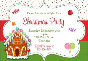 Gingerbread House Christmas Party Invitations Gingerbread House Christmas Party Invitation Christmas