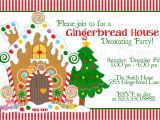 Gingerbread House Christmas Party Invitations Gingerbread House Decorating Party Invitation Printable