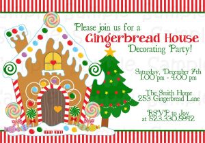 Gingerbread House Christmas Party Invitations Gingerbread House Decorating Party Invitation Printable