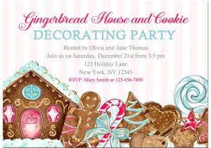 Gingerbread House Decorating Party Invitation Wording Gingerbread House Cookie Decorating Invitation Printable