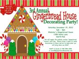 Gingerbread House Decorating Party Invitation Wording Gingerbread House Decorating Party Invitations Red and Green