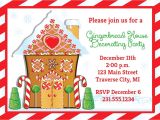 Gingerbread House Decorating Party Invitation Wording Gingerbread House Invitation Christmas Decorating Party