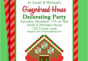 Gingerbread House Decorating Party Invitation Wording Gingerbread House Invitation Printable Christmas Party or