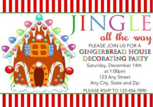 Gingerbread House Making Party Invitations 20 Gingerbread House Decorating Party Invitations