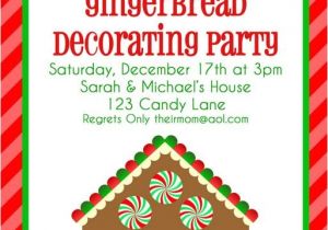 Gingerbread House Making Party Invitations Gingerbread House Christmas Candy Birthday Cake
