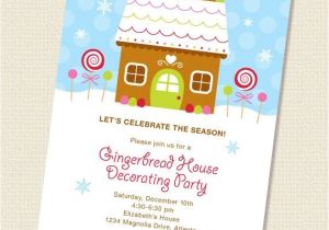 Gingerbread House Making Party Invitations Gingerbread House Decorating Party Invitation Diy by