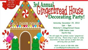 Gingerbread House Making Party Invitations Gingerbread House Decorating Party Invitations Red and Green