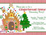 Gingerbread House Making Party Invitations Gingerbread House Decorating Party Printable Invitation
