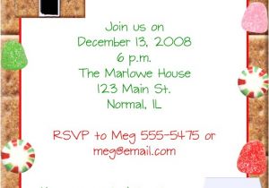 Gingerbread House Making Party Invitations Gingerbread House Making Christmas Party Invitations