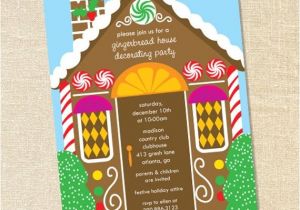 Gingerbread House Making Party Invitations Sweet Wishes Gingerbread House Decorating Party