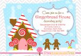 Gingerbread Man Birthday Party Invitations Gingerbread House Decorating Party Invitation by