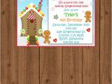Gingerbread Man Birthday Party Invitations Gingerbread Man Birthday Invitation Kids Christmas