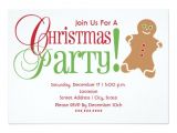 Gingerbread Man Birthday Party Invitations Gingerbread Man Red Green Christmas Party 5×7 Paper