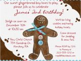 Gingerbread Man Birthday Party Invitations Little Gingerbread Man Birthday Invitation Cookie Candy Cane