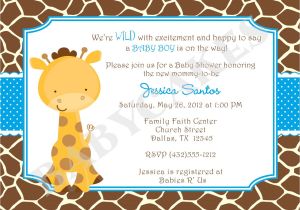 Giraffe Baby Shower Invitations Template Baby Shower Invitations Giraffe theme