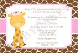 Giraffe Baby Shower Invites Baby Shower Invitations Giraffe theme