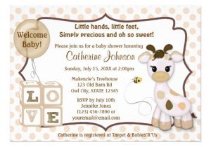 Giraffe Baby Shower Invites Snickerdoodle Giraffe Baby Shower Invitations 5" X 7