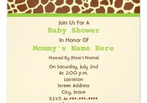 Giraffe Print Baby Shower Invitations Neutral Baby Shower Giraffe Print Stuffed Bear 5 25