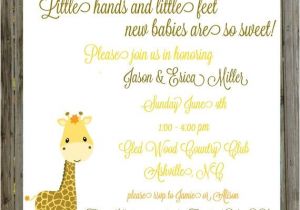 Giraffe themed Baby Shower Invitations Baby Shower Invitations Giraffe theme