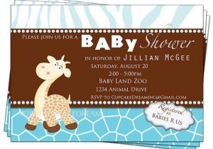 Giraffe themed Baby Shower Invitations Giraffe Baby Shower Invitation Boy Baby Shower
